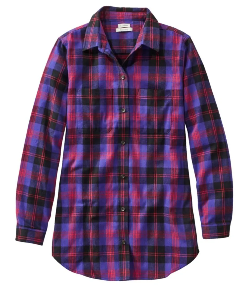 "Women's Scotch Plaid Flannel Shirt, Tunic"-L.L.Bean Store