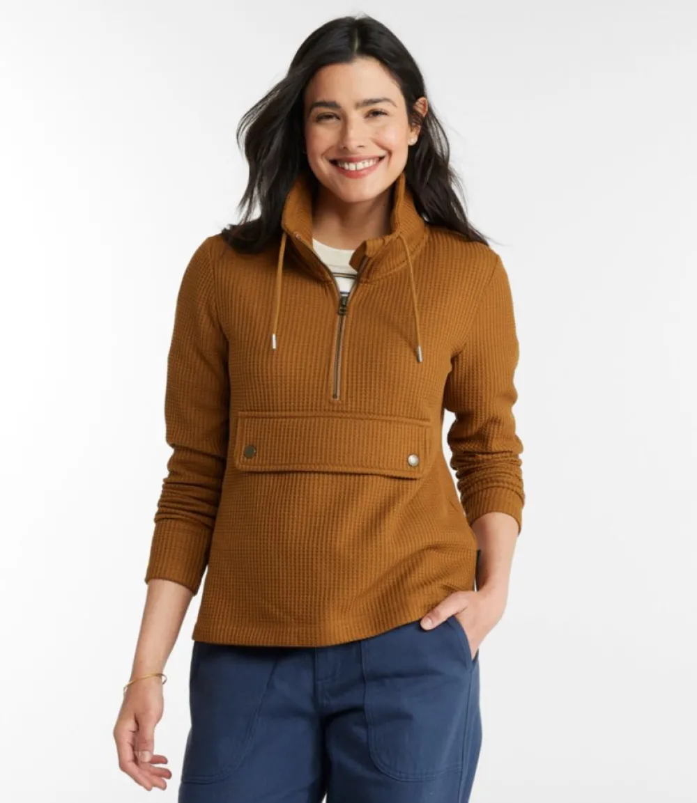 "Women's Signature Brushed-Back Waffle Anorak"-L.L.Bean Outlet