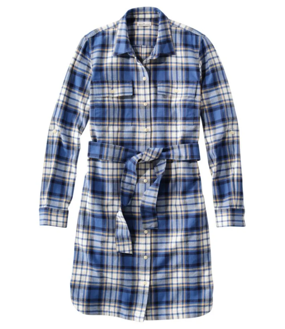 "Women's Signature Camp Flannel Shirt Dress, Button-Front"-L.L.Bean Online