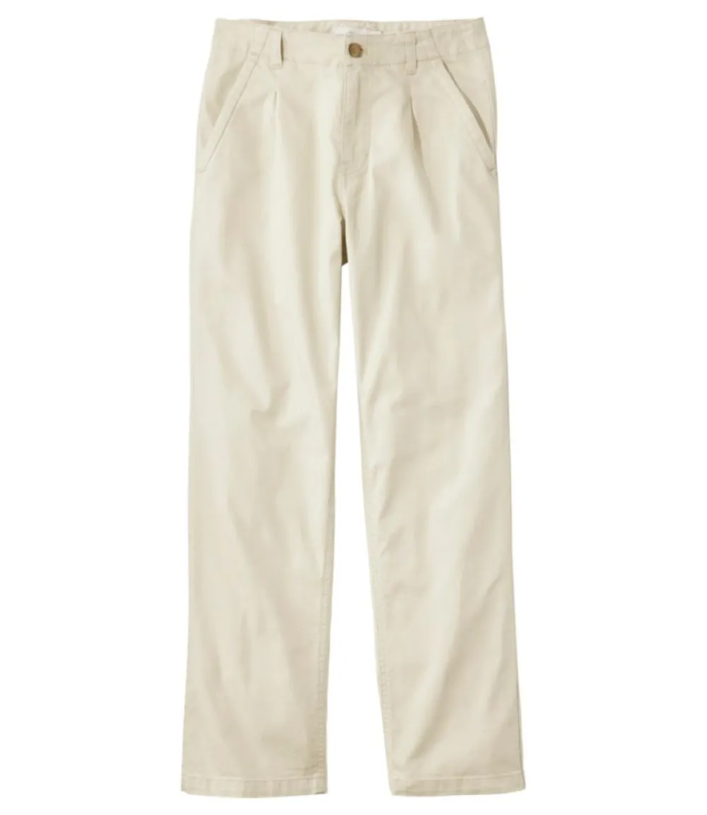 "Women's Signature Easy-Cotton Pleated Chinos, Ankle"-L.L.Bean Discount