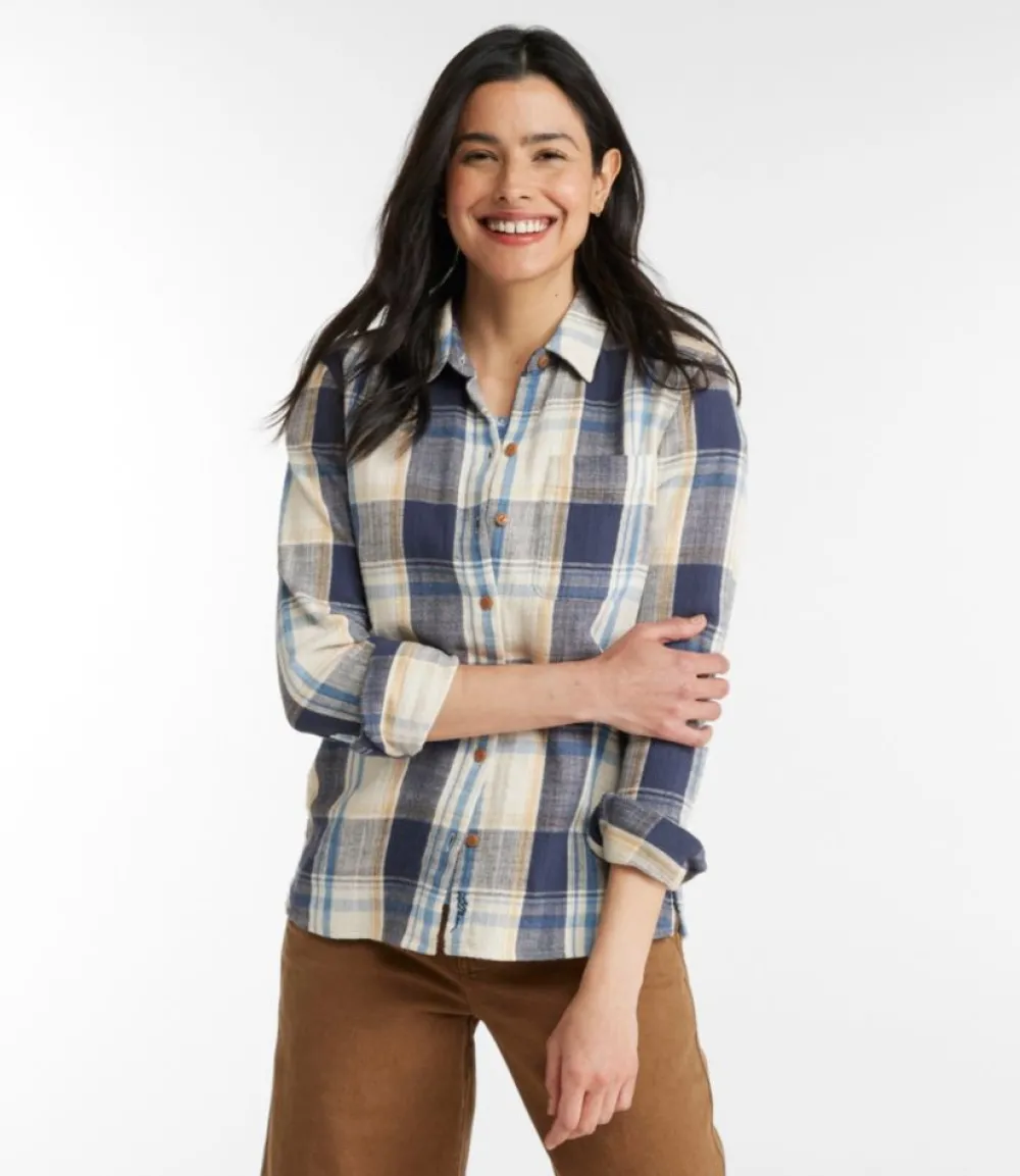 "Women's Signature Heritage Textured Flannel Shirt, Plaid"-L.L.Bean Best
