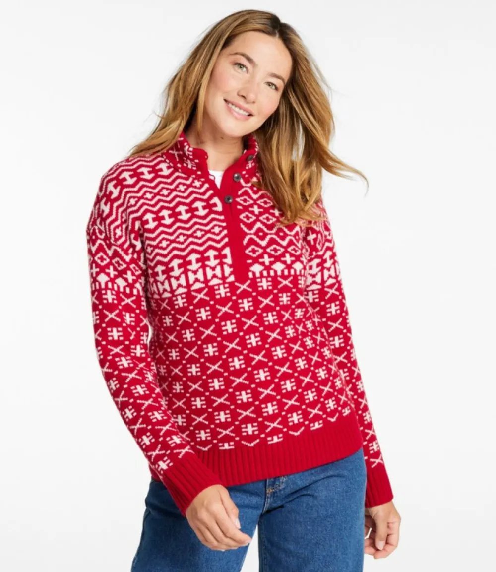 "Women's Signature Kingfield Merino Wool Sweater, Fair Isle"-L.L.Bean Flash Sale