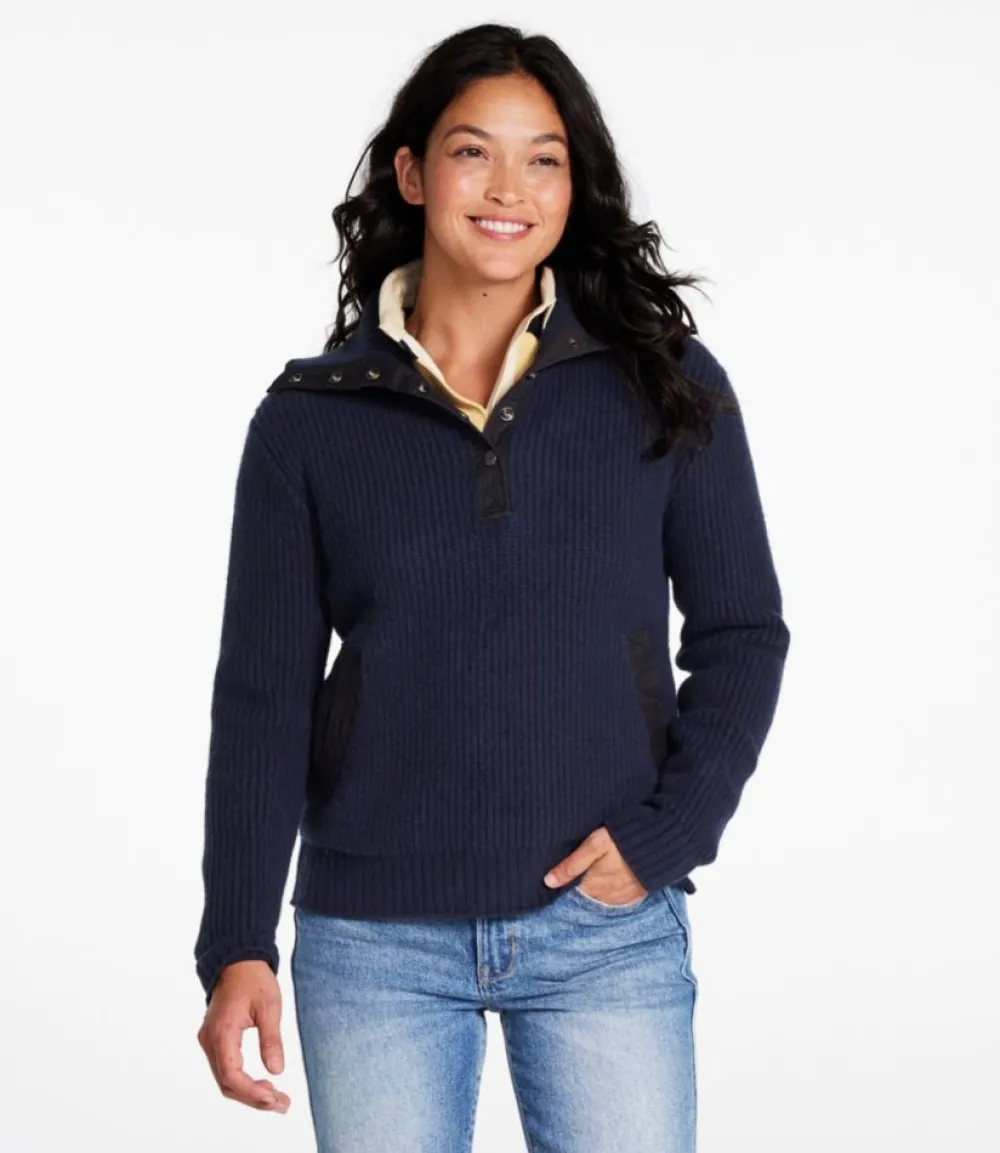 "Women's Signature Mountain Ash Quarter-Snap Sweater"-L.L.Bean Clearance