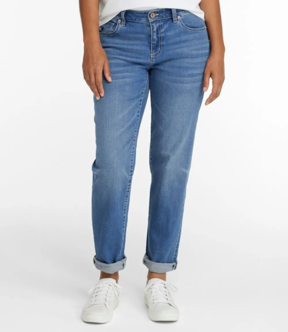 "Women's Signature Organic Denim Boyfriend Jeans, Low-Rise Straight-Leg"-L.L.Bean Shop