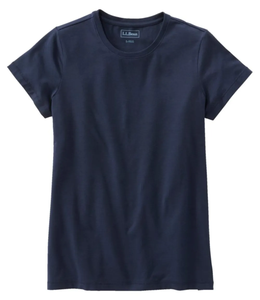 "Women's Soft Stretch Supima Tee, Crewneck Short-Sleeve"-L.L.Bean Outlet