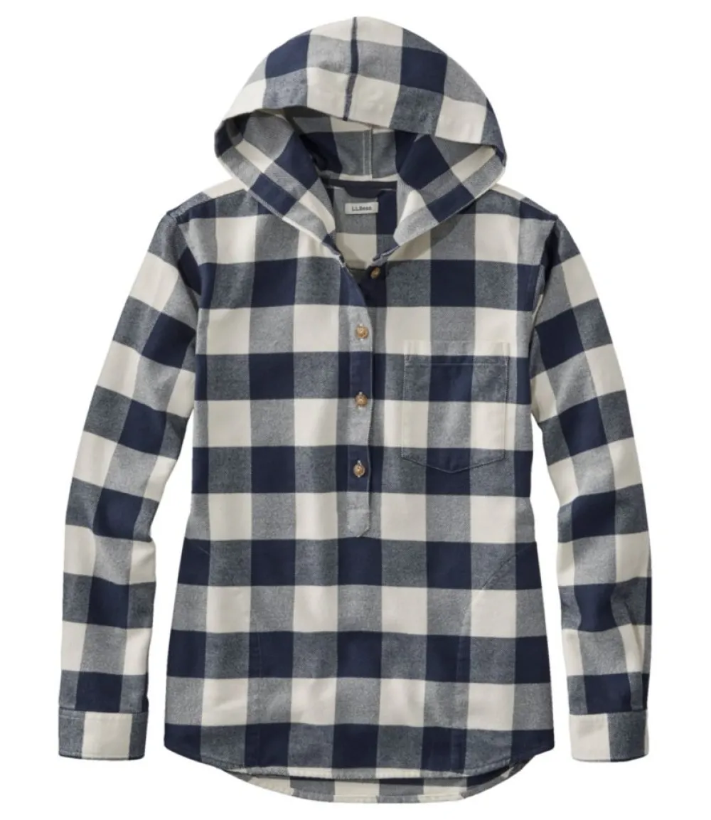 "Women's Soft-Brushed Flannel Hoodie"-L.L.Bean New