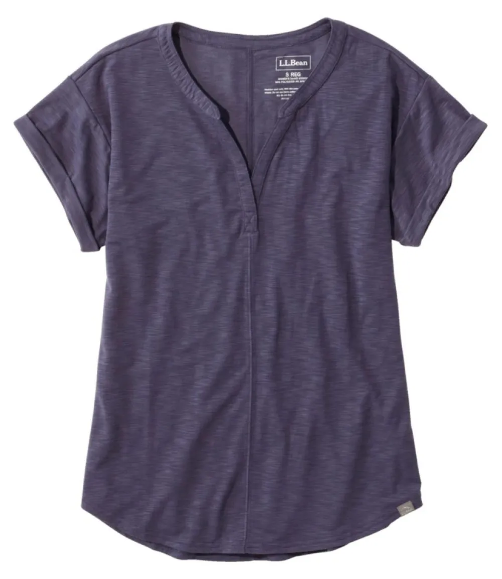 "Women's Streamside Tee, Short-Sleeve Splitneck"-L.L.Bean Clearance