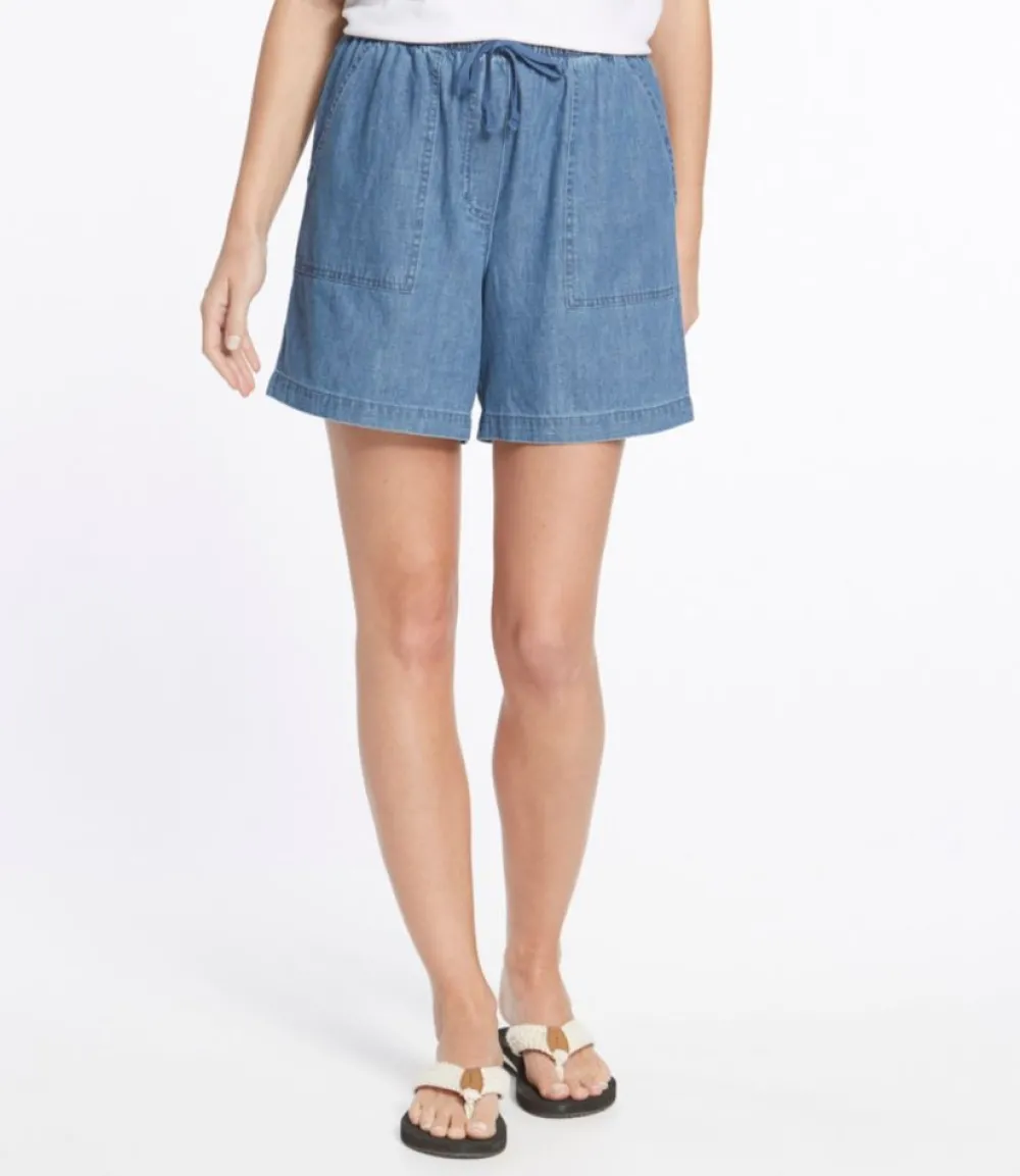 "Women's Sunwashed Denim Shorts"-L.L.Bean Store