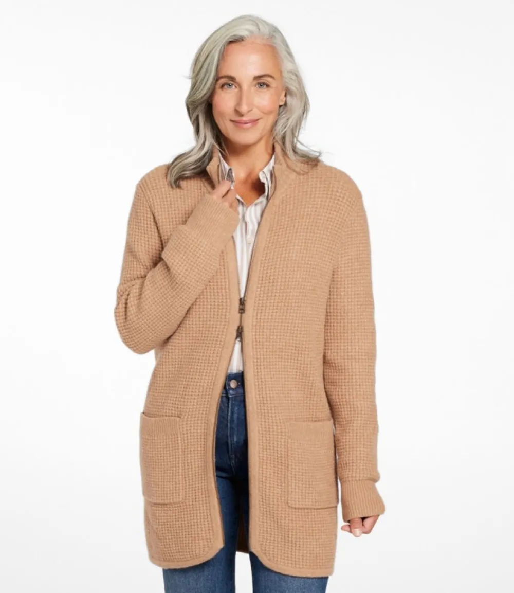 "Women's SuperSoft Waffle Sweater, Coatigan"-L.L.Bean Fashion