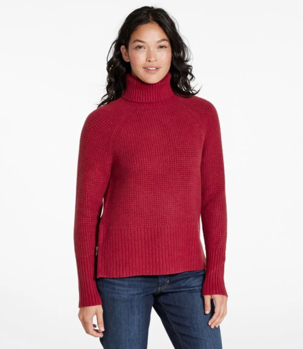 "Women's SuperSoft Waffle Sweater, Turtleneck"-L.L.Bean Discount