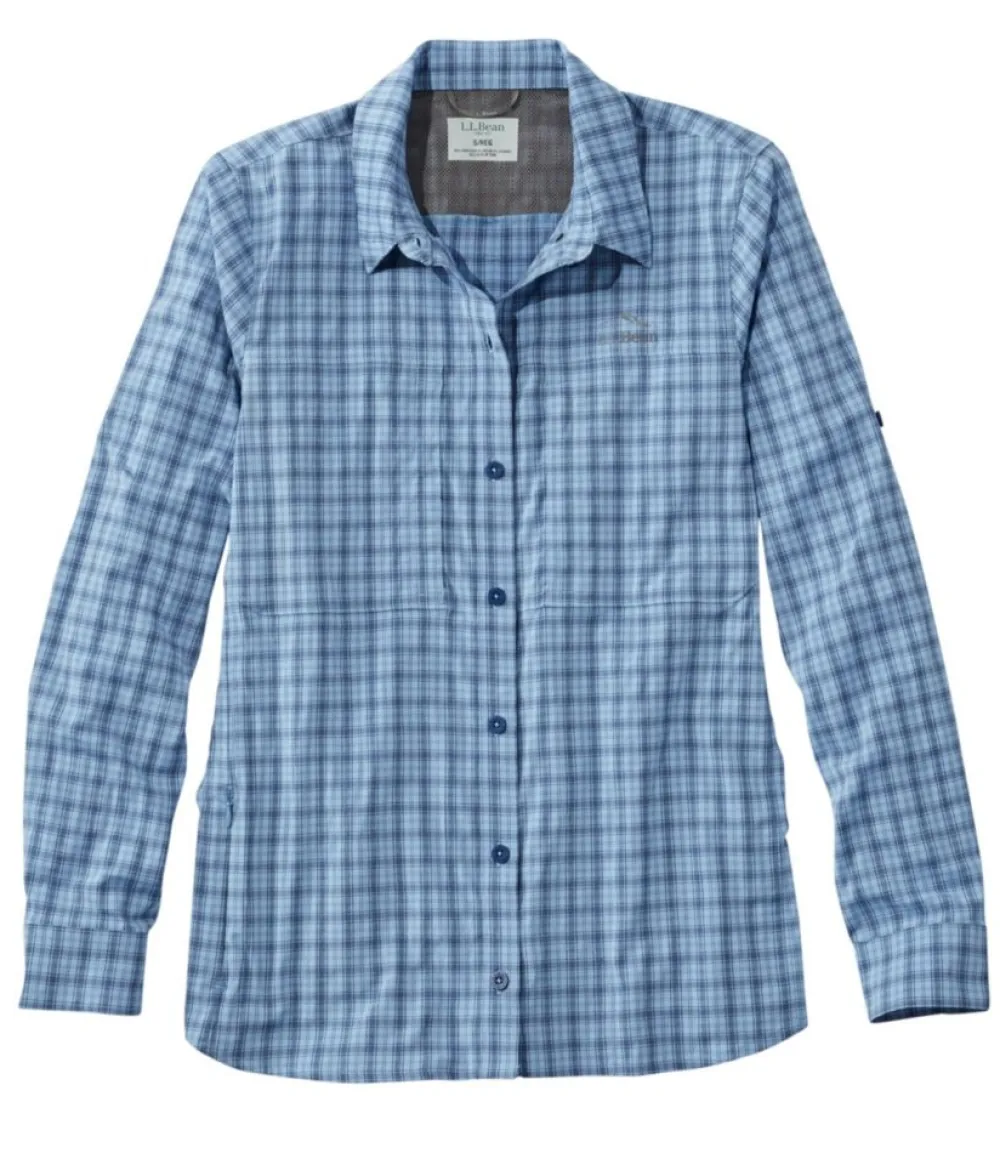 "Women's Tropicwear Pro Stretch Shirt, Long-Sleeve Plaid"-L.L.Bean Shop