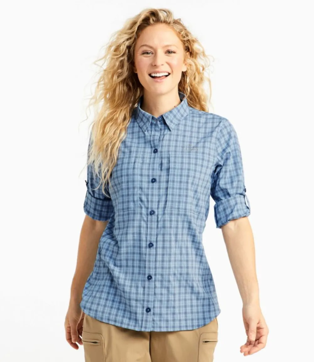 "Women's Tropicwear Pro Stretch Shirt, Long-Sleeve Plaid"-L.L.Bean Shop