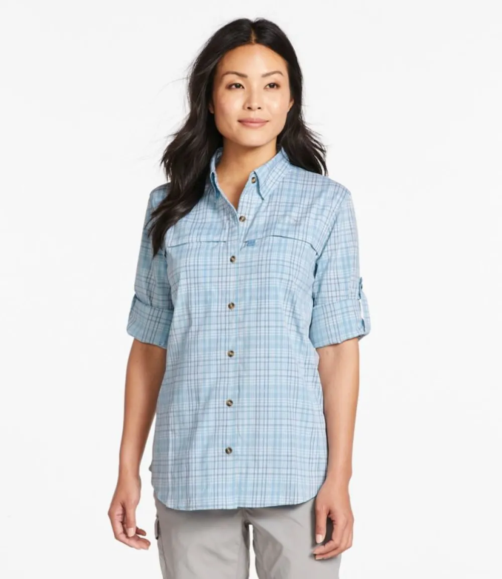 "Women's Tropicwear Shirt, Plaid Long-Sleeve"-L.L.Bean Clearance