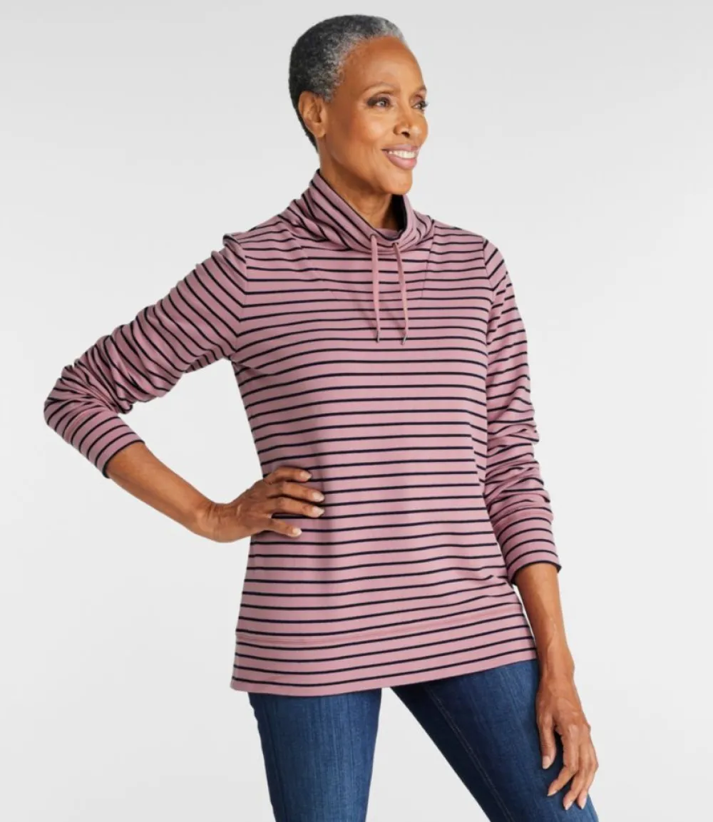 "Women's Ultrasoft Sweats Funnelneck Pullover, Stripe"-L.L.Bean Best Sale