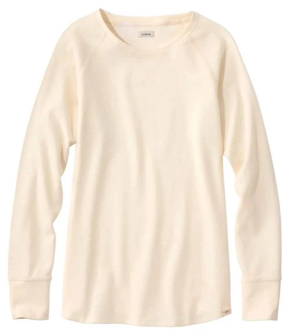 "Women's Unshrinkable Mini-Waffle Tee, Long-Sleeve Crewneck"-L.L.Bean Discount