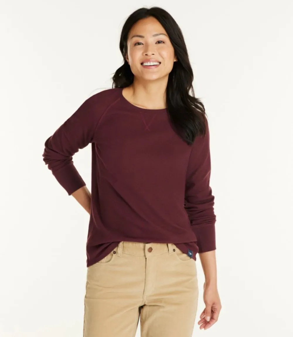 "Women's Unshrinkable Mini-Waffle Tee, Long-Sleeve Crewneck"-L.L.Bean Discount