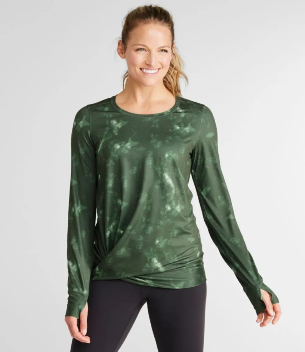 "Women's VentureSoft Twist-Front Top, Long-Sleeve Print"-L.L.Bean Cheap