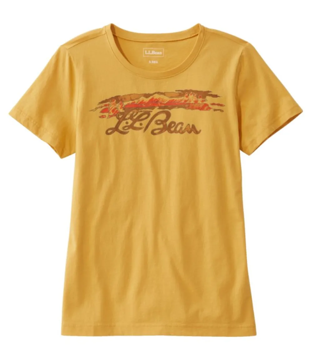 "Women's Washed Cotton Tee, Short-Sleeve Crewneck Graphic"-L.L.Bean Store