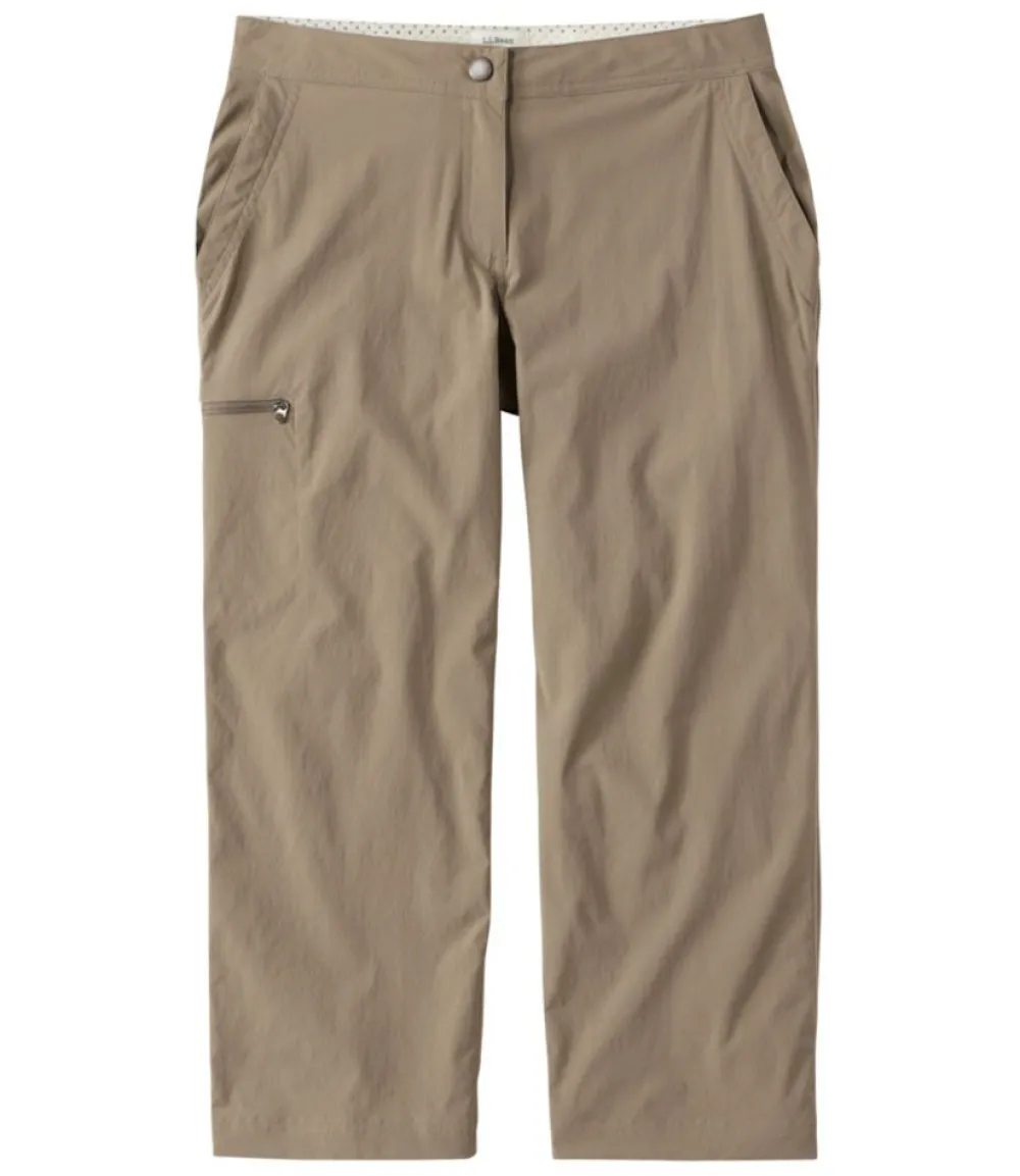 "Women's Water-Repellent Comfort Trail Pants, Mid-Rise Straight-Leg Crop"-L.L.Bean Fashion