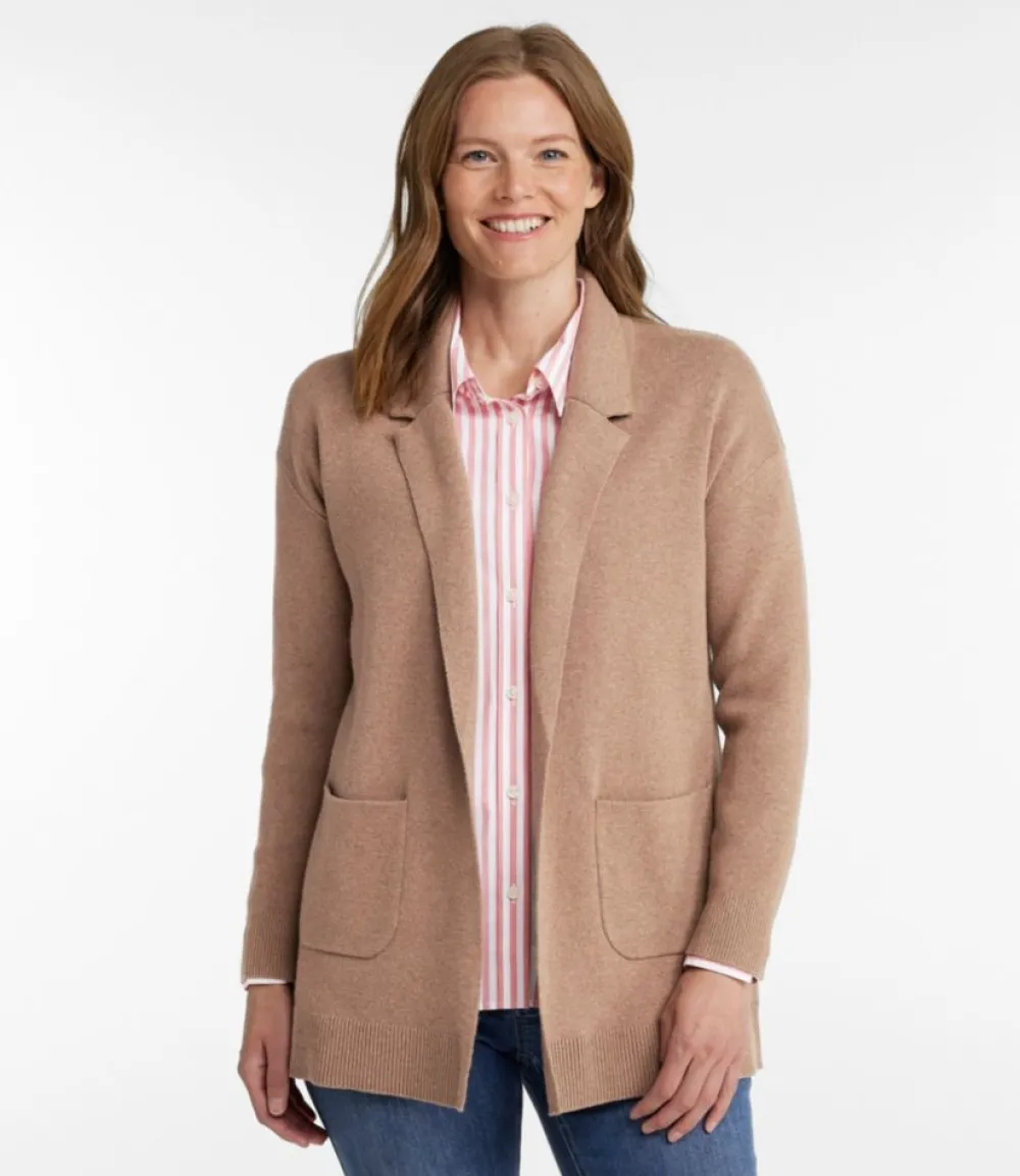 "Women's Wicked Soft Cotton/Cashmere Coatigan Sweater"-L.L.Bean Fashion